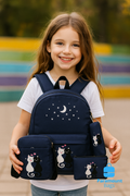 4-Piece Cute Cat School Bag Set